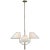 Kate Spade New York for Visual Comfort Signature Kinsley Large One-Tier Chandelier in Soft Brass with Linen Shades For Sale