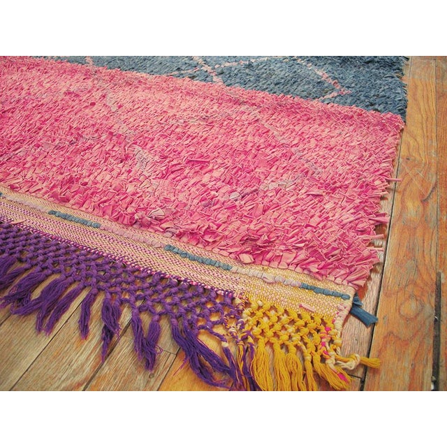 Lovely Handmade Color Pastel Allover Pattern Vintage Moroccan Boucherouitte Rug For Sale In New York - Image 6 of 6
