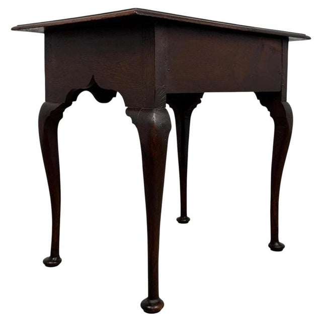 Brown 18th Century English Oak Side Table with Cabriole Legs For Sale - Image 8 of 12