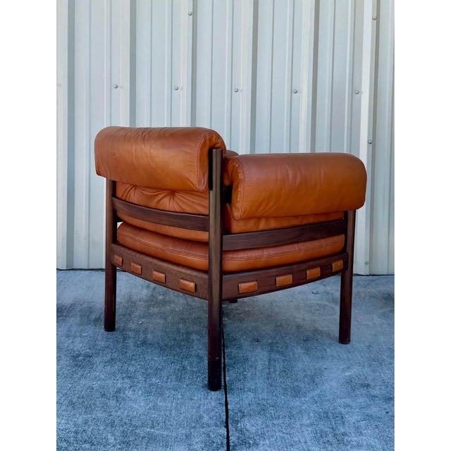 Vintage Cognac Leather Armchair Attributed to Arne Norell for Coja For Sale - Image 6 of 9