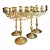 Set of 4 Antique 19th Century Polish Brass 5-Light Shabbat Candelabras Lions of Judah For Sale
