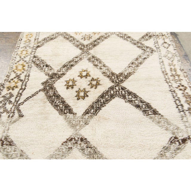 Rug & Kilim Vintage Moroccan Berber Wool Runner With Tribal Design by Rug & Kilim, 1950-1959 For Sale - Image 4 of 6