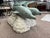 Vintage Sculptural Glass Top Coffee Table, Three Dolphins, Marine Life, Exposed Top Fins, Textured Edge Glass For Sale - Image 4 of 11
