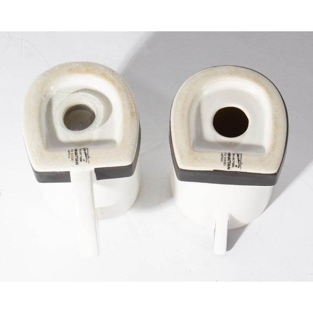 “Manhatten” Ceramic Salt and Pepper by Kato Kogei for the Fugimora Collection For Sale - Image 4 of 6