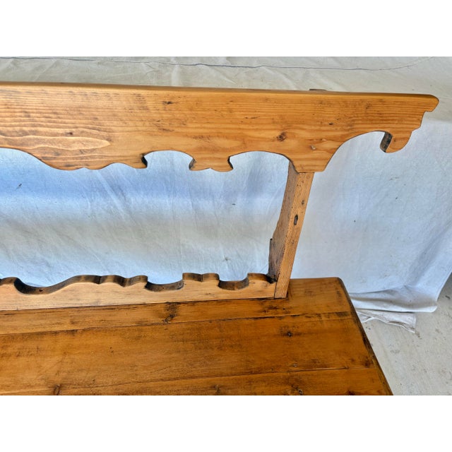19th Century Italian Pine Frattino Design Bench For Sale - Image 9 of 12