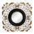 Artmax Ornate Dark Brown & Gold Scrollwork Wall Mirror – 39" Square For Sale