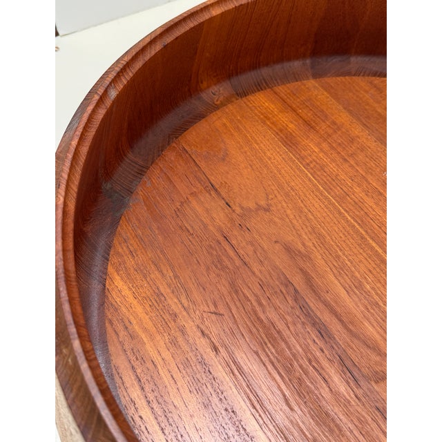 1960s Monumental 20” Scanform Handmade Teak Bowl For Sale - Image 13 of 18