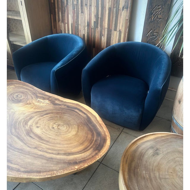 2020s Midnight Velvet Swivel Bubble Chair For Sale - Image 5 of 5