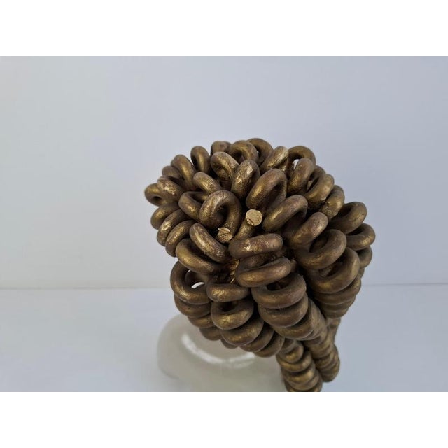 Art Deco Ceramic Bust of a Woman with Gilded Curled Hair, Czechoslovakia, 1930s For Sale - Image 13 of 18