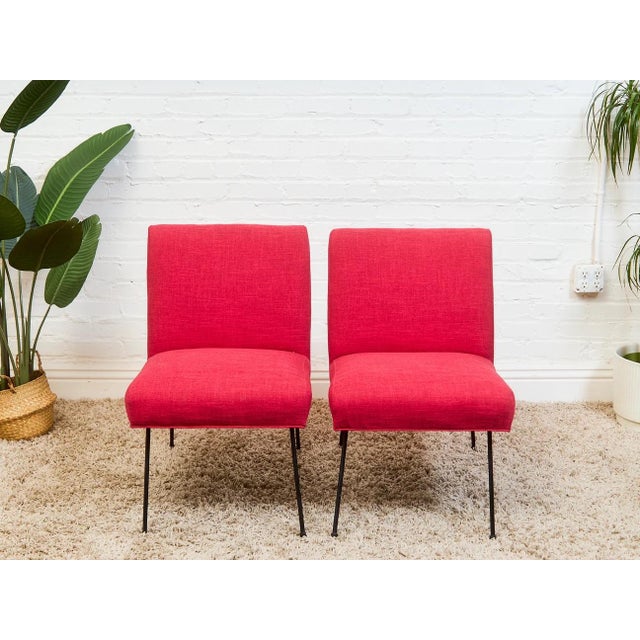 Metal Mid 20th Century Styled After Milo Baughman for Pacific Iron in Viper Red For Sale - Image 7 of 7