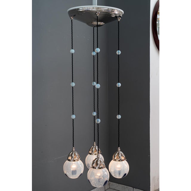 Secession Chandelier attributed to Bakalowits & Sohne for Koloman Moser, 1903 For Sale - Image 9 of 18
