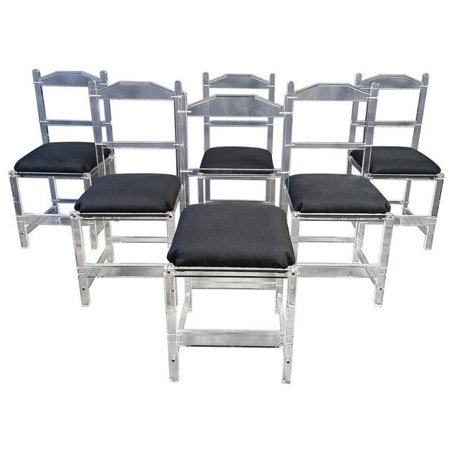 Vintage Italian Acrylic Dining Chairs, 1970s, Set of 6 For Sale - Image 14 of 14