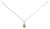 10K White Gold 5x3mm Green Peridot and Diamond Accent Halo Pear Shape 18" Pendant Necklace (I-J Color, I1-I2 Clarity) For Sale