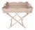 Artifacts Rattan Scallop Design Butler Tray with Wooden Legs, White Wash For Sale