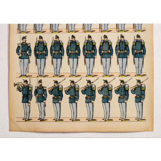 Illustration 1880s - 1890s French Military Print - Imagerie d'Épinal - #118 - Chasseurs À Pied For Sale - Image 3 of 3