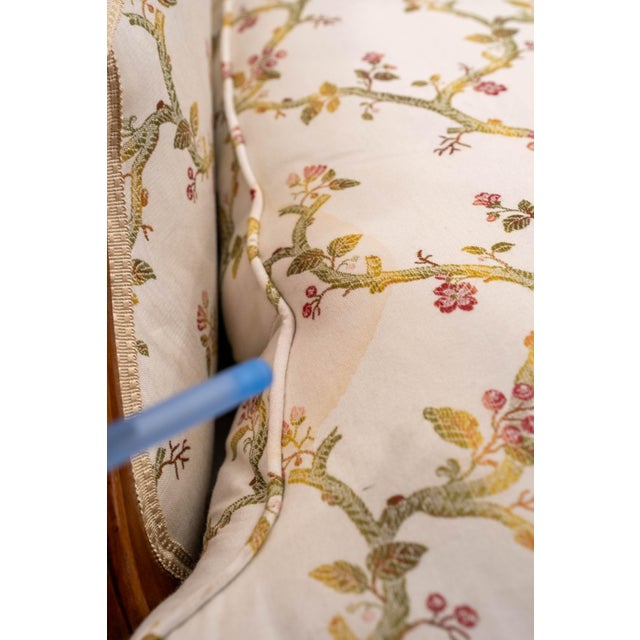 Pair Vintage French Louis XV Style Carved & Upholstered Bergere Chairs For Sale - Image 14 of 18