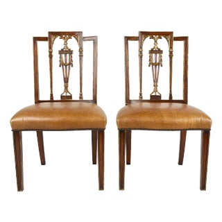 Vintage Pair of Theodore Alexander Giltwood French Directoire Style Side Chairs For Sale