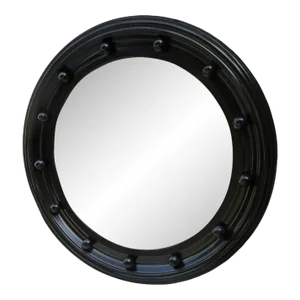 Late 19th Century Black Framed Convex Mirror