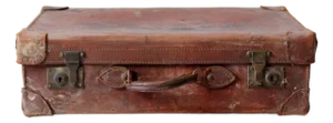 Antique Leather Travel Case With Railway Stickers