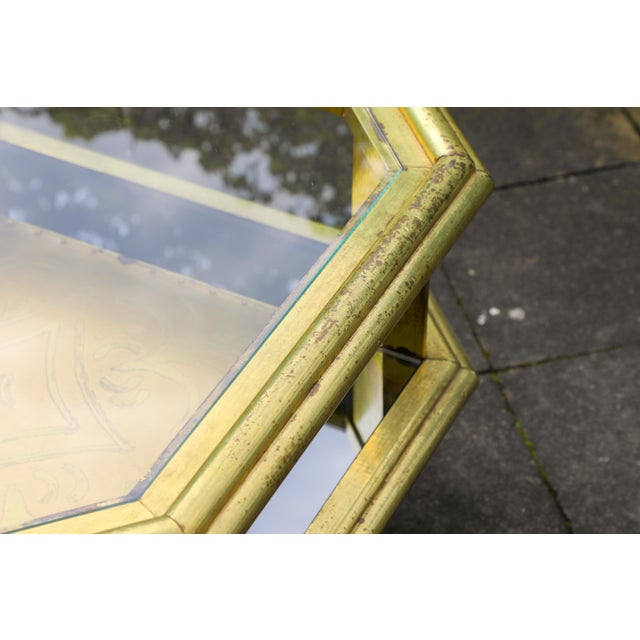 Gold Vintage Octagonal Brass Coffee Table by Rodolfo Dubarry, 1970s For Sale - Image 8 of 17