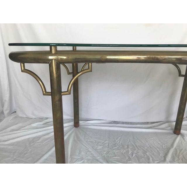 Vintage Maitland Smith Brass And Fretwork Asian Chinoiserie Writing Desk Or Console Table Chairish