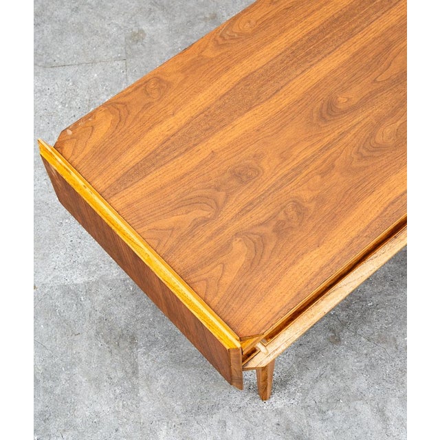 Brown Mid Century Modern Coffee Table Lane First Edition Storage Drawer Danish Wide Nm For Sale - Image 8 of 12