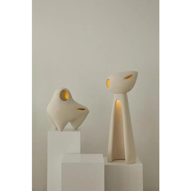Nomad II:03 Table Lamp in White Sand Stoneware by Sofia Karnukaeva For Sale - Image 9 of 11