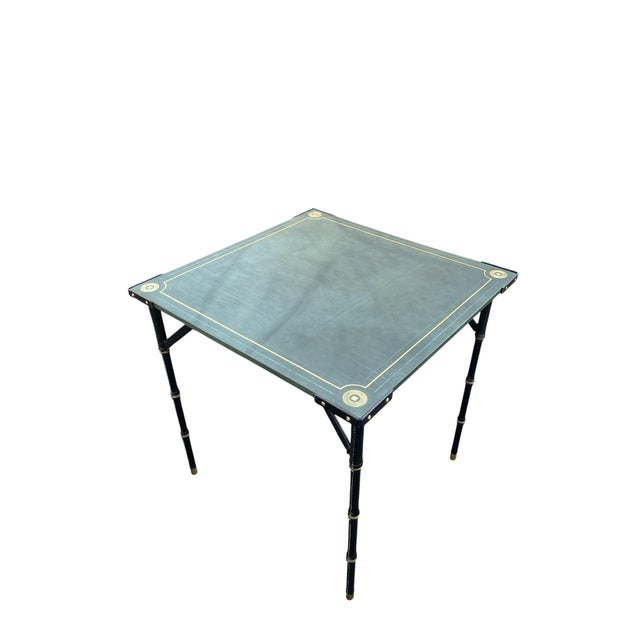 Stitched Leather Game Table from Jacques Adnet, 1950s For Sale - Image 11 of 11