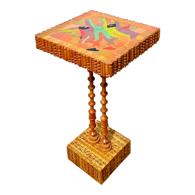 Late 20th Century Vintage Boho William Accorsi Found Object Puzzle Table For Sale