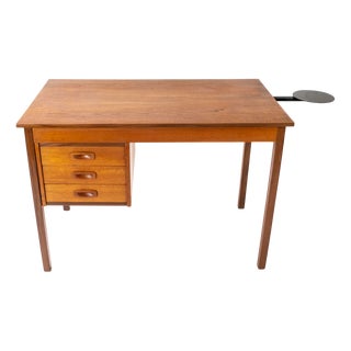 Danish Teak Desk with Globe Holder, 1960s For Sale