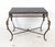 Black Custom Iron Table With Faux Leather Top For Sale - Image 8 of 10