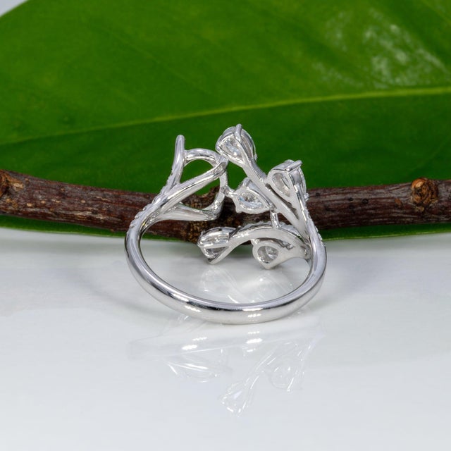 Metal Lab Diamond Semi-Mount Ring With 12 Diamond Accents in Solid 14k Gold, Size 6.75 For Sale - Image 7 of 8
