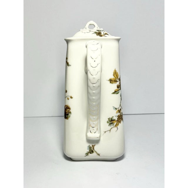 1930s 1930s Haviland Limoges Sepia Brown Rose Porcelain Coffee or Teapot For Sale - Image 5 of 10