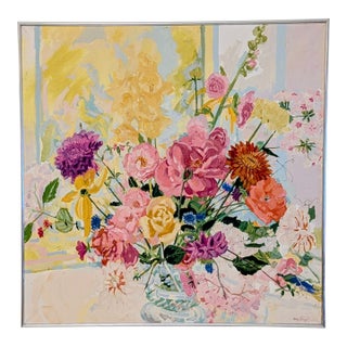 1970s Romey T. Brough (1944-) Modernist Floral Still Life For Sale