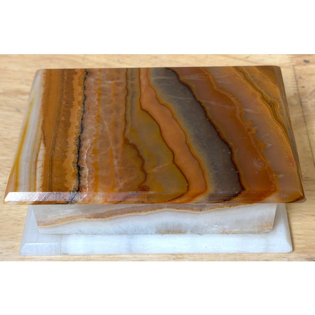 Stone Italian Specimen Agate and Alabaster Hinged Table Box, Circa 1950s For Sale - Image 7 of 18