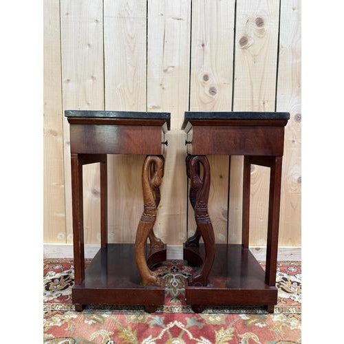 Empire-Style Bedside Tables, Set of 3 For Sale - Image 6 of 8
