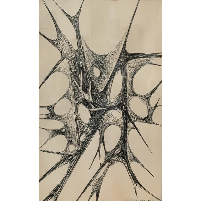 Black Xavier Albert Fiala, Fossile, Pen & Indian Ink on Paper, Framed For Sale - Image 8 of 8