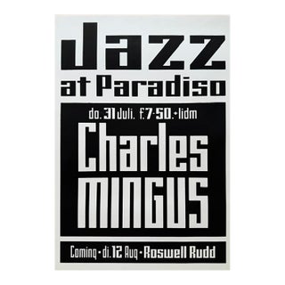 Jazz at Paradiso – July 1975, Charles Mingus – Vintage Print, Printed in the Netherlands For Sale