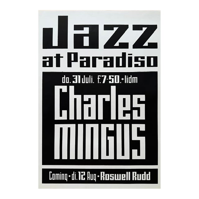 Jazz at Paradiso – July 1975, Charles Mingus – Vintage Print, Printed in the Netherlands For Sale