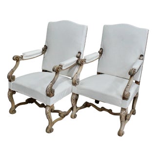 Antique Spanish Oak Carver Chairs, 1880s, Set of 2 For Sale