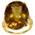 34 Ct Natural Oval Checker Board Citrine Cocktail Ring 14 Kt Yellow Gold, Estate For Sale - Image 18 of 18