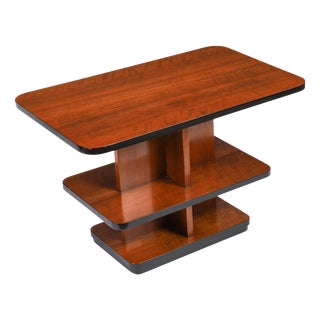 Vintage Art Deco Tiered Walnut Coffee Table, 1920s For Sale