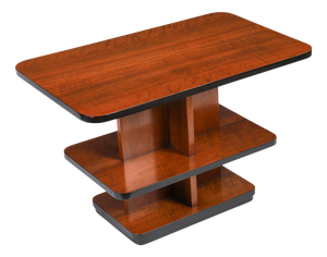 Vintage Art Deco Tiered Walnut Coffee Table, 1920s