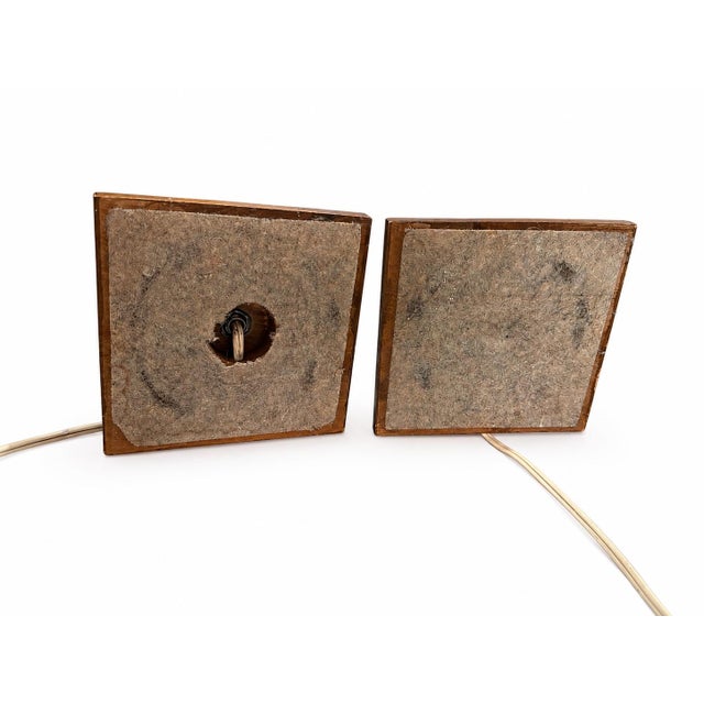 Brass 1960s Mid-Century Modern Sculptural Walnut & Brass Table Lamps, Pair For Sale - Image 8 of 8