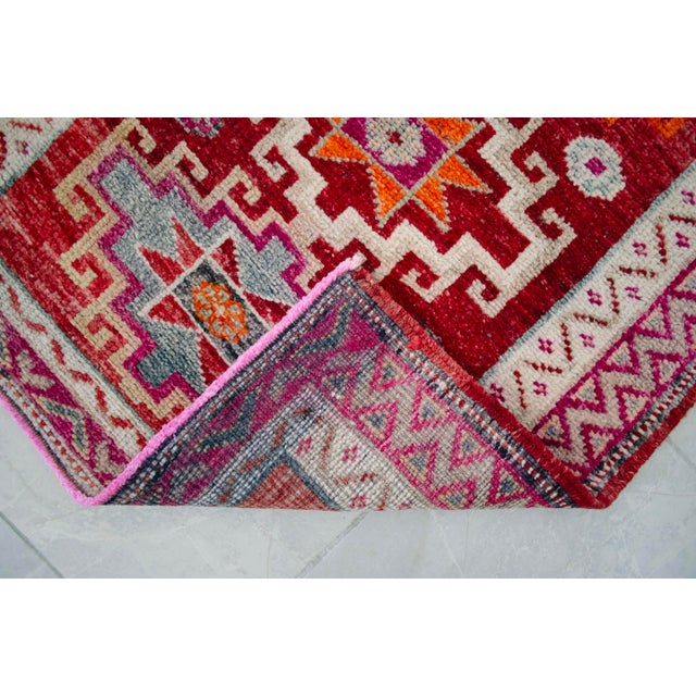 Hand-Knotted Kurdish Runner Rug . Tribal Long Runner Rug - 2′10″ × 14′5″ For Sale - Image 12 of 14