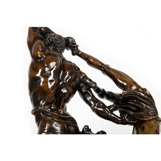 Brown French Bronze Sculpture “Hercules Throwing Lichas” After Canova Ca. 1850 For Sale - Image 8 of 18
