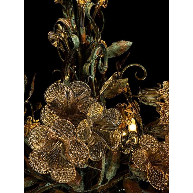 Murano Glass Flowers Chandelier, 1990 For Sale - Image 13 of 15