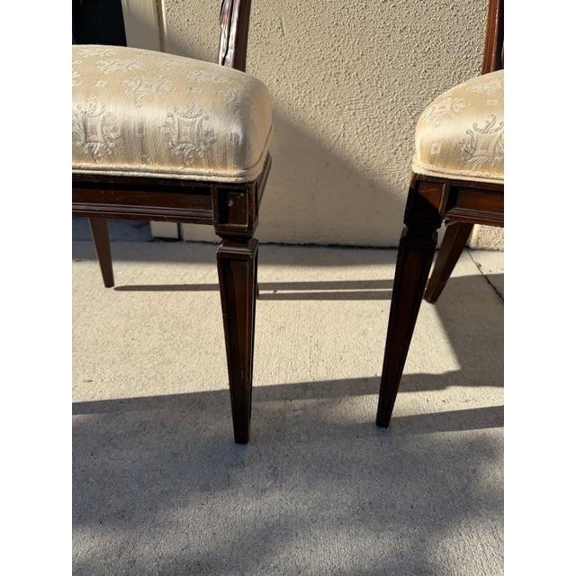 Traditional 1940s Hollywood Regency Carved Wood Swag-Back Chairs in the Manner of Grosfeld House For Sale - Image 3 of 12