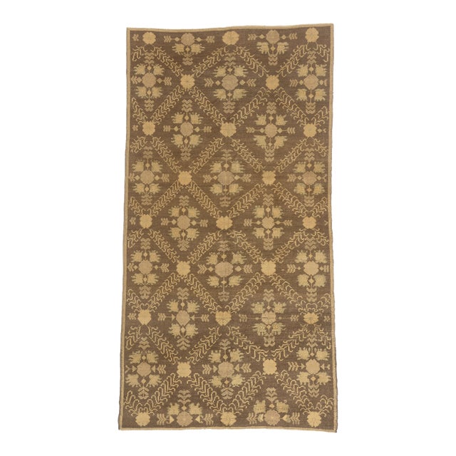 Vintage Turkish Oushak Rug, 04'11 X 09'04 For Sale