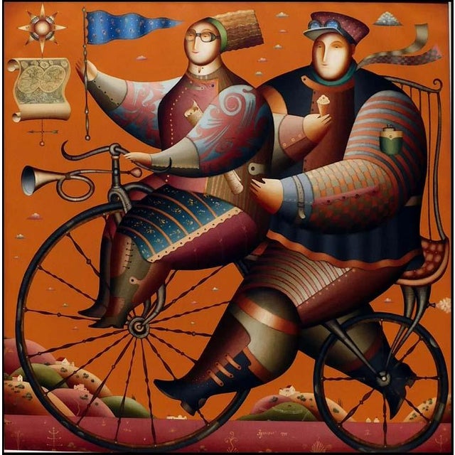 "Voyage" by Anton Arkhipov Original Oil Painting on Canvas Image Size : 78" x 78" Framed size : 95" x 95" Hand signed by...